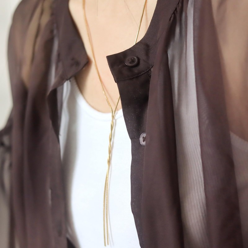 Moonstan Necklace, Long Necklace, Y-Shape, Gold, Silver, Surgical Stainless Steel,