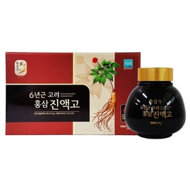 6년근 고려 홍삼 진액고 고려홍삼정 홍삼농축액 대한홍삼진흥공사 선물용 황금보자기 포함 500g x 2개 6-Year-Old Korean Red Ginseng Extract with Golden Gift Wrapping, 500g x 2 pcs