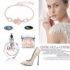 Deelfel Women's Pink Gold Cute Butterfly Butterfly Bracelet, Zirconia, 18k