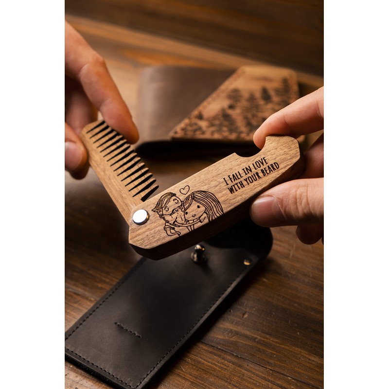 Enjoy The Wood Wooden Beard Comb Walnut 98 x 36