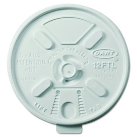Dart White Lift n' Lock Plastic Lid, 12FTL (1,000 Count)