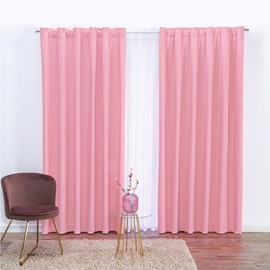 Colchas Concord | Cortina Decorativa Color Rosa, Medida Corta 1.15 x 1.80 m (2 Paneles)