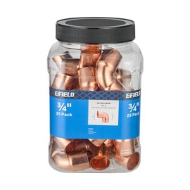 (Pack of 25) EFIELD 3/4" C X C Short Radius Copper 90 Degree Elbow, LF Copper Plumbing Fittings with Sweat Solder Connection, Pro Pack