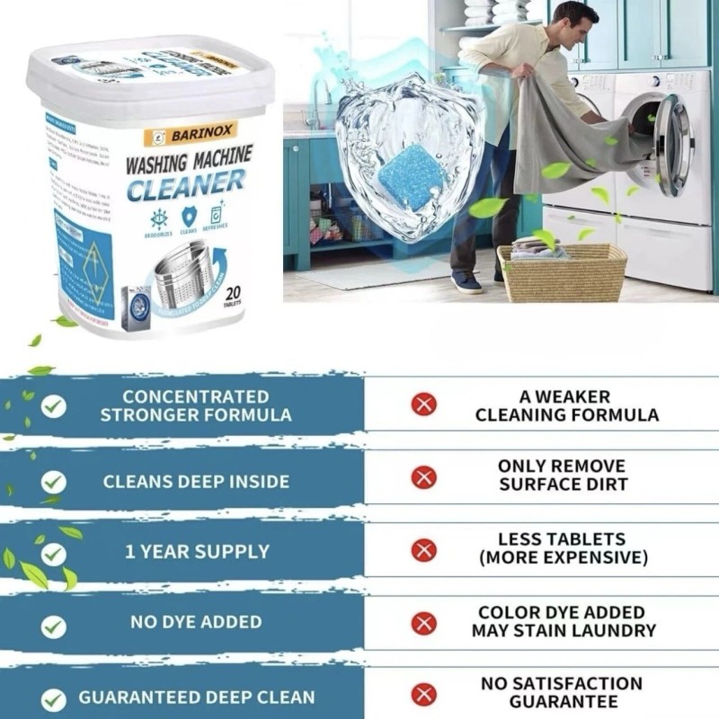 Barinox Washing Machine Cleaner for Front / Top loaders, 20