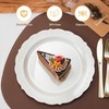 70 Pack 10in Ivory Plastic Dinner Plates, Disposable Round Fancy