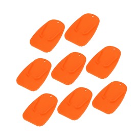 A ABSOPRO 8pcs Motorcycle Kickstand Pad Support Plate Pad Parking Stand Side Stand Extension Pad Orange Item Replacement