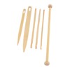 6Pcs Wood Hand Loom Stick Set Wood Weaving Crochet Needle