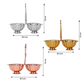 Shubhkart Pack of 3 Haldi Kumkum Holder (Assorted) for Puja Office I Home Décor, Festive Haldi kumkum Return Gifts for Women