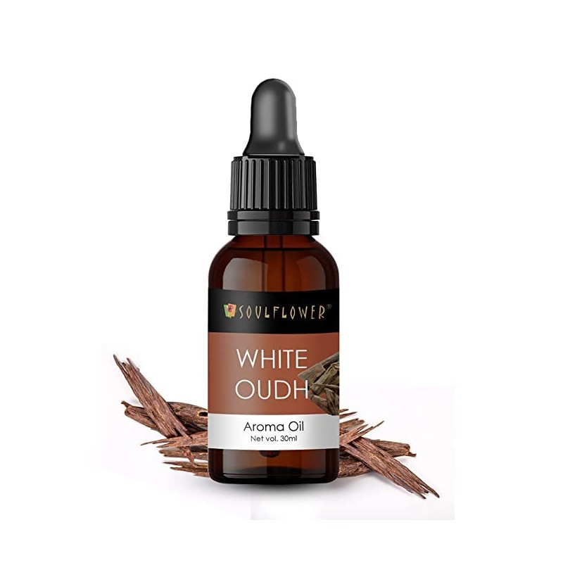 Soulflower Indian White Oudh Aroma Oil, Alcohol Free, Exotic Natural