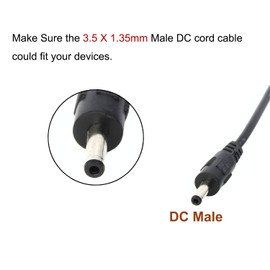 COOLM 10 Pack 3.5mm x 1.35mm DC Power Male Plug Jack to Bare Wire Open End Pigtail Power Cable Cord 3.5x1.35mm for DC Power Supply IP Camera CCTV Security Camera Surveillance Cable Repair Replacement