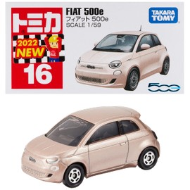 Takara Tomy Tomica No. 16 Fiat 500e (Box), Mini Car, Toy, Ages 3 and Up, Boxed, Pass Toy Safety Standards, ST Mark Certified, Tomica Takara Tomy