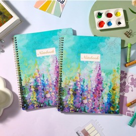 Spiral Notebook - Notebook Journal, Spiral Notebook 8.5 x 11, College Ruled Notebooks Spiral Bound, Journal for Women & Men with 160 Pages + Thick Paper + Back Pocket +Twin-wire Binding - Oil Painting