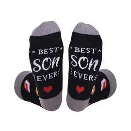 Birthday Gifts for Son from Mother Father to Best Son Ever Socks Christmas Holiday Presents for Son-in-law Stepson Sock Gift for Men Boys
