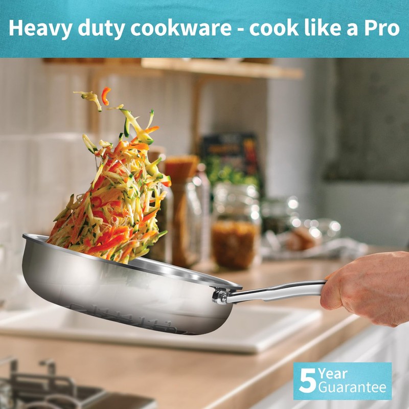 Hawkins Pro 26 cm Frying Pan, Triply Stainless Steel Fry