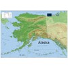 Alaska Physical State Map - 23.3 x 16.5 Inches -