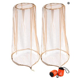 Jumbo Mosquito Head Net 42x25 Inches Extra Large Insect Netting Shield Face Giant Bug Net for Head Comfortable & Adjustable for Hiking,Fishing,Traveling Ideal (2 Pcs,Gray)