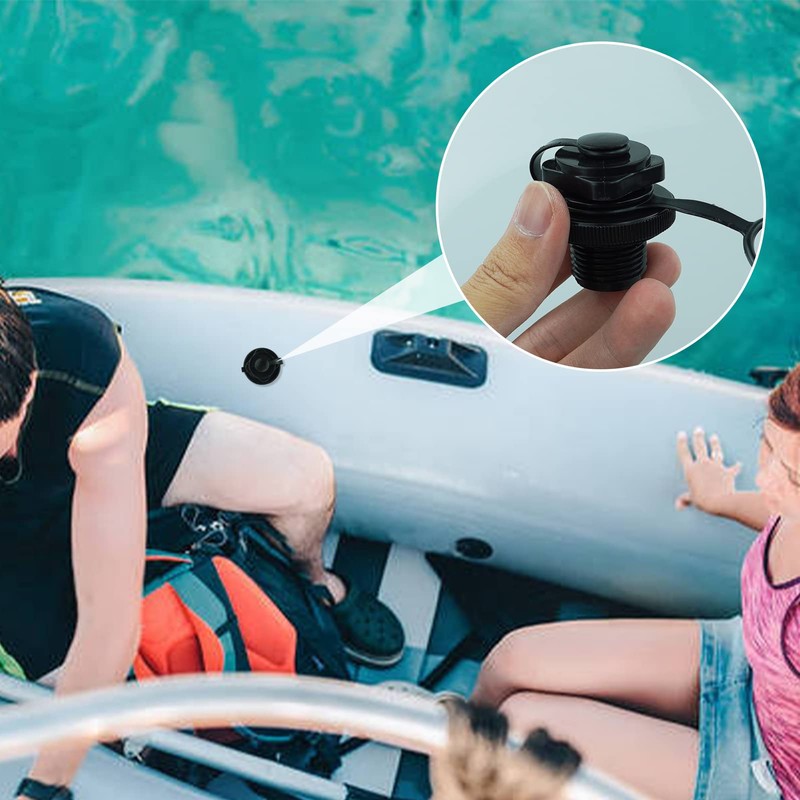 2 Pcs Inflatable Boat Air Valve,Valve Caps,Spiral Air Plugs,Boston Spiral