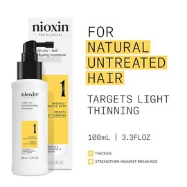 Nioxin Scalp and Hair Leave-In Treatment System 1 for Fine Hair with Light Thinning, 3.4 Ounce