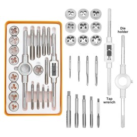 HOTECHE 20-Piece Tap Set – Professional Tap and Tap in Yellow Colour – Complete Set Packed in an Orange Iron Box