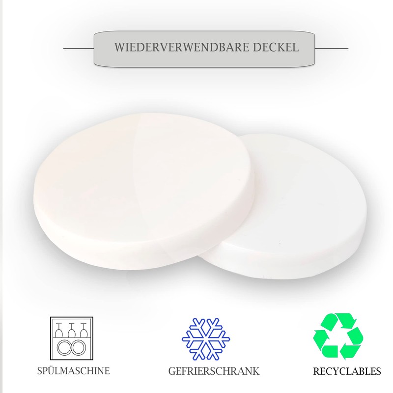 XILMARK Yoghurt Lids Compatible with Yoghurt Jars 125 grs (Edeka,