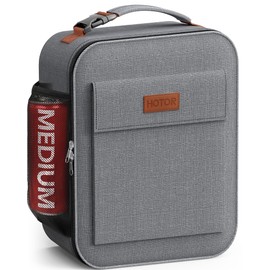 HOTOR Lunch Bag for Men & Women - Large Capacity Insulated Lunch Bag with Mutiple Pockets, Wear-Resistant Cooler Lunch Box for Office, Picnic, Grey, 7L, 9.06" x 4.33" x 10.63"