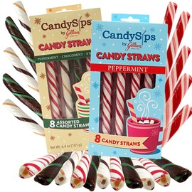 Needzo Old Fashion Candy Peppermint, Chocomint and Smore's Sticks, Individually Wrapped Straw Candies, Gourmet Hot Chocolate Stir Sticks (Pack of 2) (Peppermint and Chocomint)