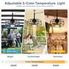 HUMHOLD 20" Outdoor Ceiling Fan with Lights, Gazebo Lights Waterproof
