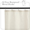 KGORGE Natural Linen Shower Curtain for Bathroom - Linen Blend