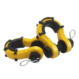 2 Pack 3/4" D Ring Shackle with 7/8" Pin 18,000 lbs Rugged Off Upgraded Heavy Duty Shackle with Pulley Towing Ring for Tow Strap Winch Off Road Jeep Truck ATV & UTV Vehicle Recovery (Yellow)