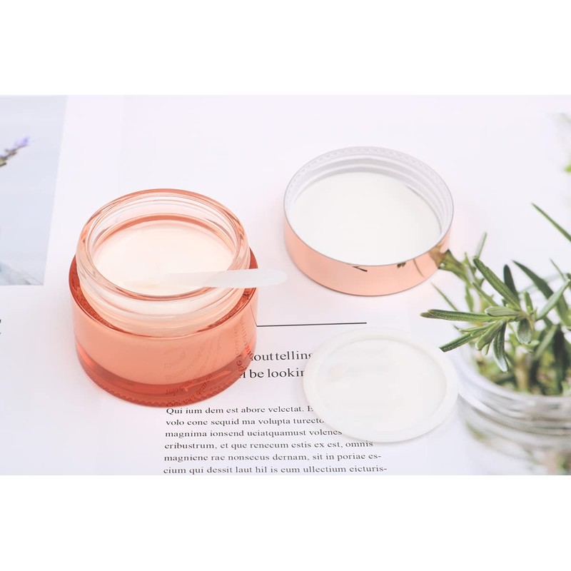 Pink Glass Jar 4 Pack Cosmetic Jar Empty Makeup Cream