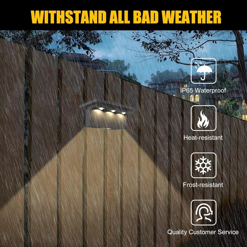 T-SUN 6Pack Solar Powered Decking Lights Solar Step Lights Outdoor