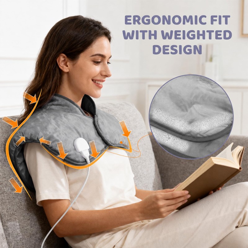 Heating Pad for Back Pain Relief, Weighted Heating Pad for