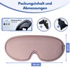 Hilvard Schlafmaske, Augenmask, inklusive Schlaf-Ohrstöpsel, 100% Verdunkelung, verstellbar, ergonomisch, Rosa