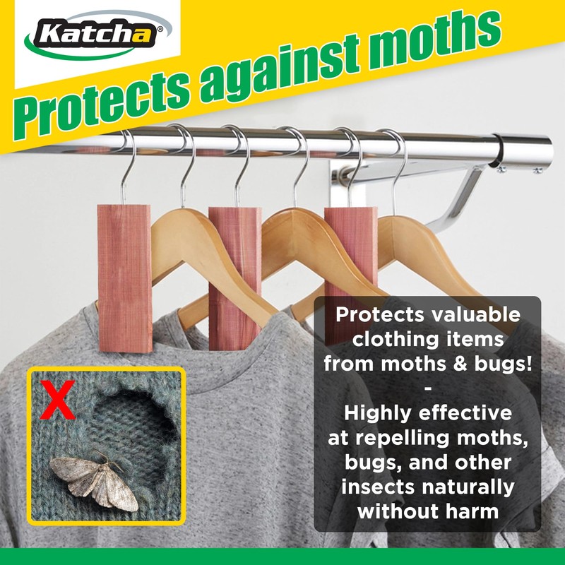 Katcha® Cedar Hangers - 100% Natural Cedar Moth Repel for