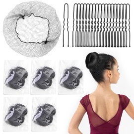 Asiana Net | Chignon Nets + 50 U-pins Set/Bun Nets | Nurses | Hair Bundles Nets Hair Nets for Hair Bunches Easy Bun Make-up (S11.8 inches (30 cm), Black 50 Sheets + 50 Pieces U-Pins)