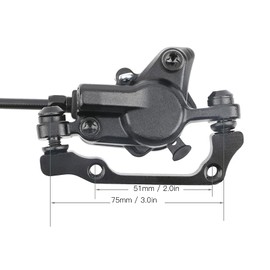 Bike Oil Hydraulic Disc Brake Set, Bicycle Disc Brake Calipers Bilateral Brake Kit for Left Rear Wheel 140cm/55in - Black Bicycles and Spare Parts