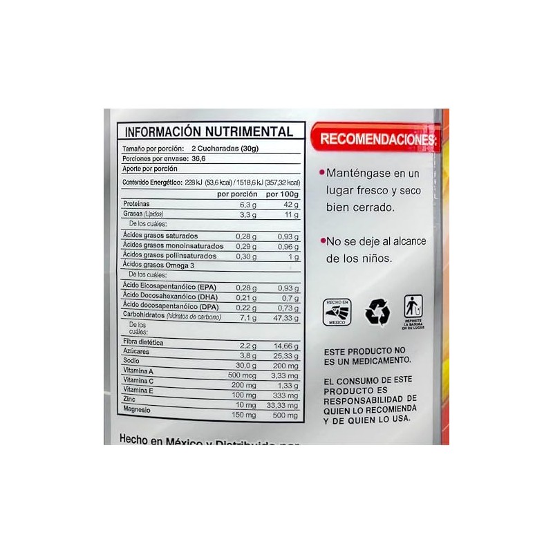 Grenetina Hidrolizada Plus Sabor Naranja 1.1 kg Supra.