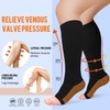 Plus Size Compression Socks Wide Calf 3 Pairs, Open-Toe Toeless