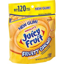 Juicy Fruit Fruity Chews Original Sugarfree Gum, 120 piece bag. 6