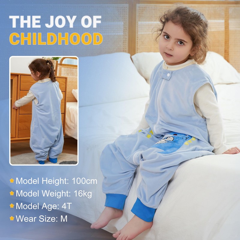 BETTERFUN - Saco de dormir para niños pequeños con pies