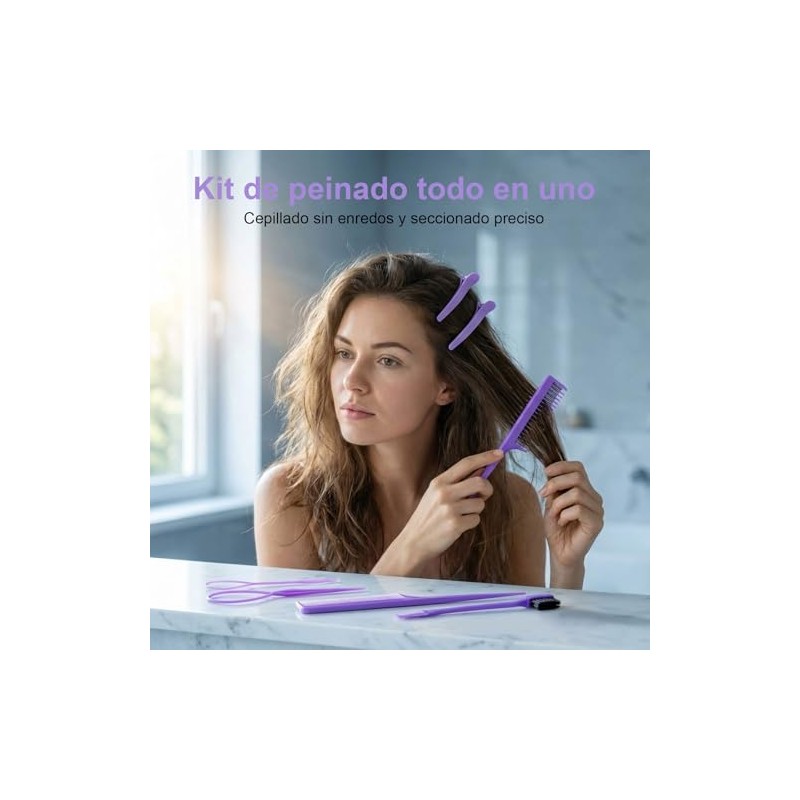 Nivofu 11Pcs Peines para Cabello Mujer, Kit para Peinar el