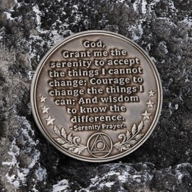 Affirmation Sobriety Coin Gift Set AA Chip Medallion with Coin Capsule Sobriety Gifts for Anniversary Month & Year for Men & Women in Recovery