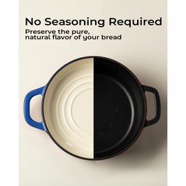 Armorbear Dutch Oven for Bread Baking-5QT Cast Iron Sourdough Dutch Oven Pot with Lid, Enameled Round Cast Iron Bread Pot with Dome Lid for Homemade, Gifts for Sourdough Bakers, Blue