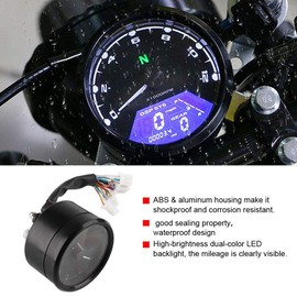 Tacómetro Digital Moto, Velocímetro y Tacómetro Motocicleta, Medidor de Motocicleta Velocímetro Cuentakilómetros Digital, Indicador 12000RPM Motocicleta Retroiluminación LED