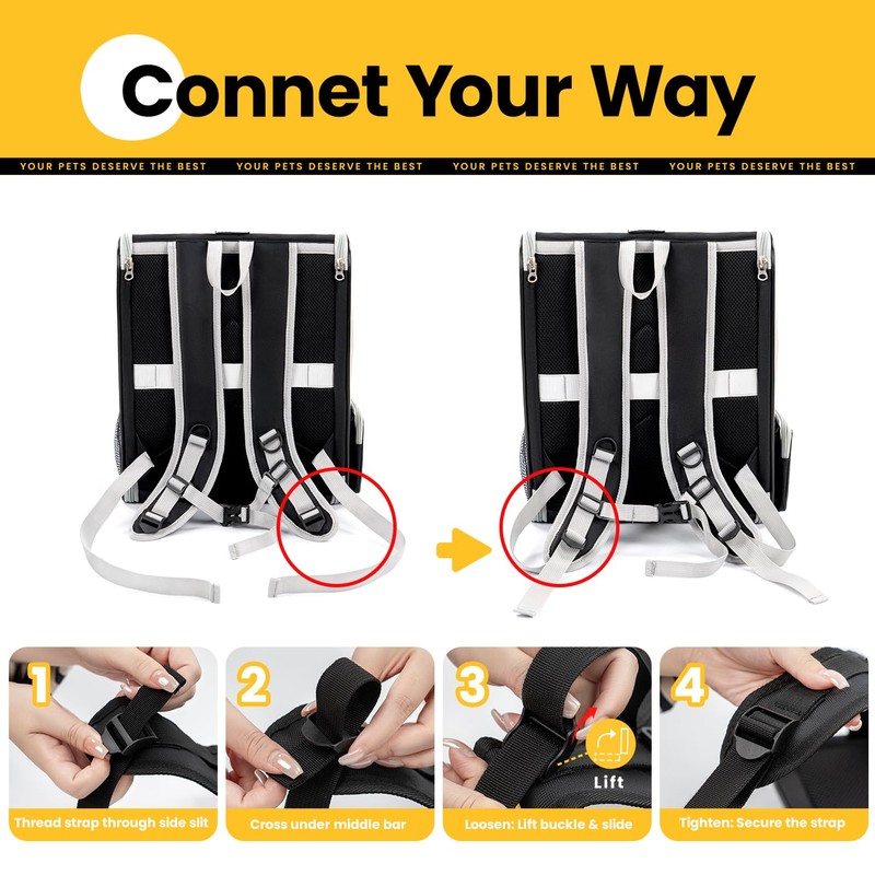 Conlun Cat Backpack Carrier for Small Dogs and Cats Fit