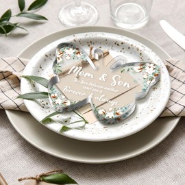 Jetec Mothers Day Gifts Acrylic Mom Birthday Sign Plaque Presents from Daughter Son Grateful Christmas Valentines Birthday Gifts,5.91 x 5.91 x 0.55 Inches (Mom and Son)