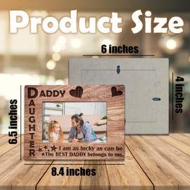 Dad Wooden Picture Frame With Iron Stand, Daddy And Daughter, The Best Daddy, Thank You Gift From Daughter, Wood Photo Frame Gifts For Father's Day Birthday, Display On Tabletop, Desk, 4X6 Inch Photo