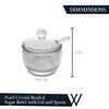 WOLFF Pearl Crystal Beaded Sugar Bowl with Lid and Spoon,