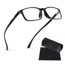 mujina Blue Light Reducing Glasses, 0.3 oz (9 g) Frame, Blue Light Cut Glasses, No Prescription JIS Tested, PC Glasses, UV Protection (Black)