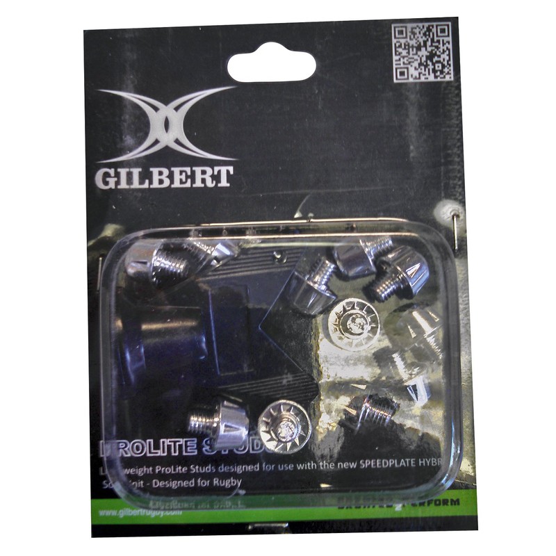 Gilbert Prolite Rugby Studs 14mm - 12 pack - Silver